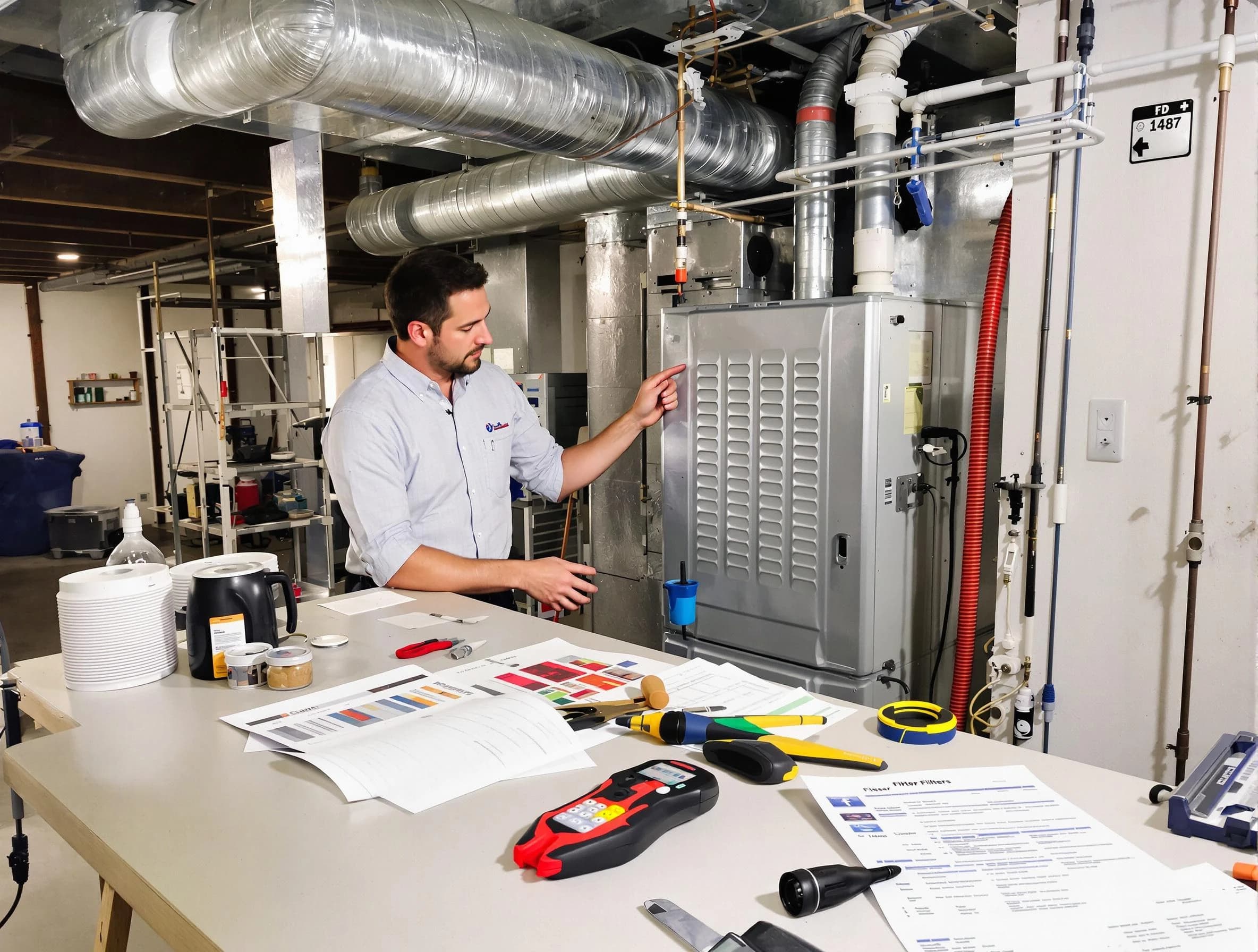 Green Hill Air Duct Cleaning inspector conducting detailed filter system evaluation using professional diagnostic tools in Green Hill