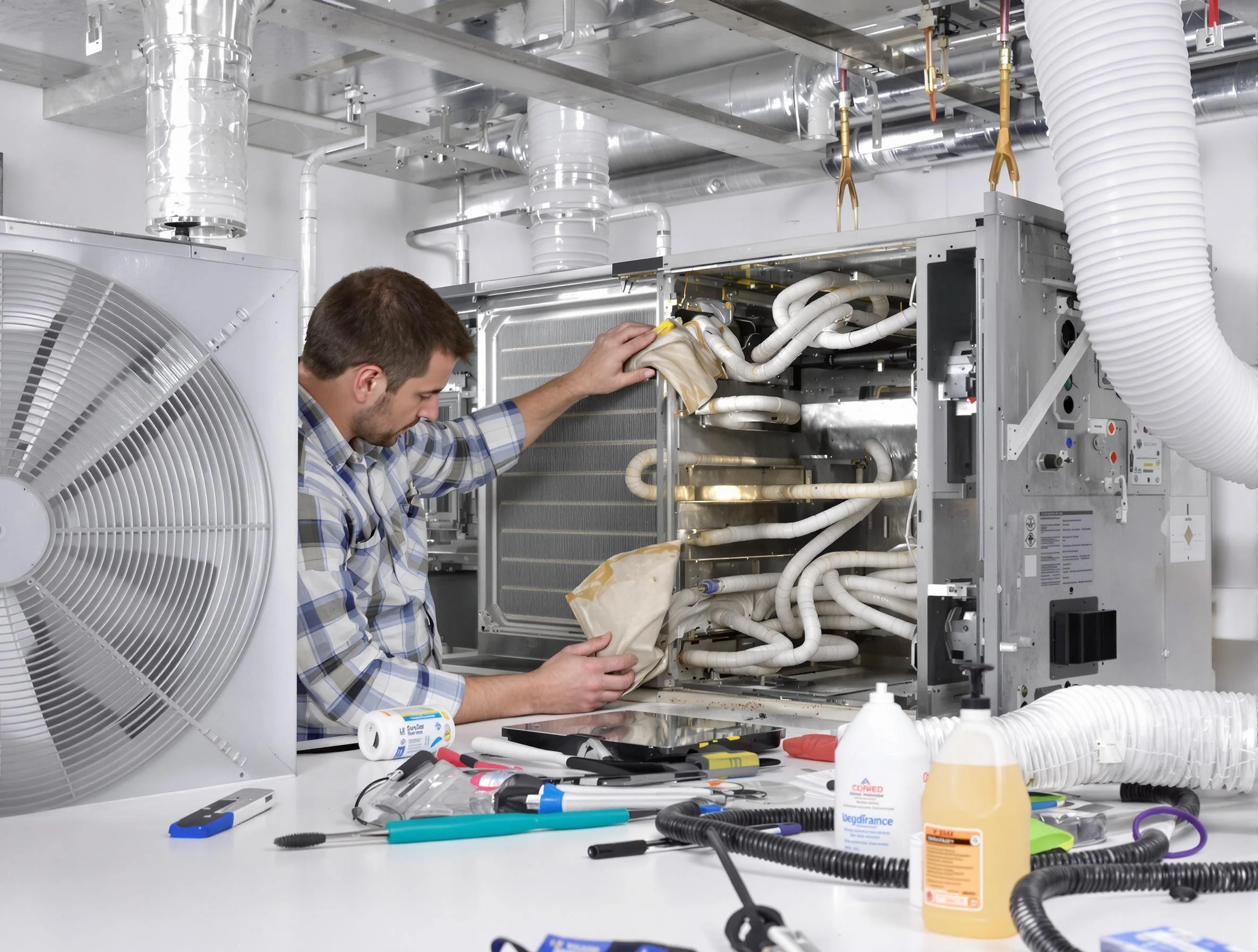 Green Hill Air Duct Cleaning specialist performing precision AC coil cleaning in Green Hill